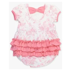 RuffleButts - Baby Girl Puff Short Sleeve Bow Bubble Romper Sale