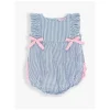 RuffleButts - Bolha de babados clássico azul Seersucker para bebês meninas New