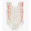 RuffleButts - Cachoeira Rainbow Seersucker One Piece Clearance