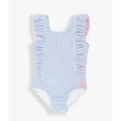 RuffleButts - Cachoeira Seersucker Azul Pervinca One Piece Clearance