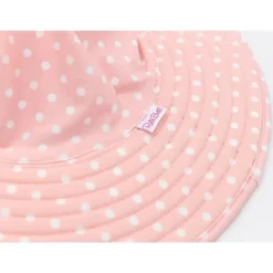 RuffleButts - Chapéu de natação reversível com bolinhas e listras rosa New