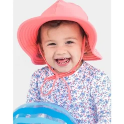 RuffleButts - Kids Swim Hat, Bubblegum Pink Hot