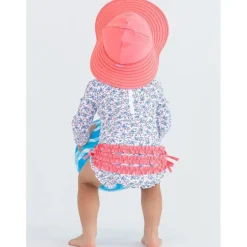 RuffleButts - Kids Swim Hat, Bubblegum Pink Hot