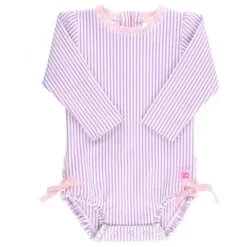 RuffleButts - Lilás Seersucker One Piece Rash Guard Online