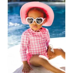 RuffleButts - Long Sleeve One Piece Rash Guard, Bubblegum Pink Outlet
