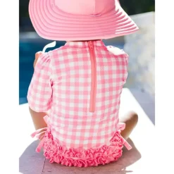 RuffleButts - Long Sleeve One Piece Rash Guard, Bubblegum Pink Outlet