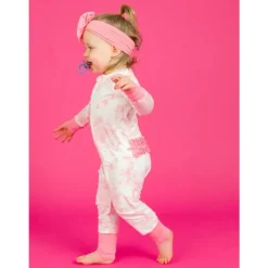 RuffleButts - Ruffle One Piece Convertible Pajamas, Bubblegum Pink New