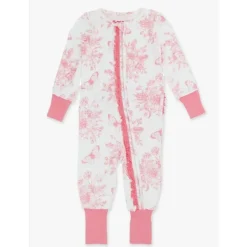 RuffleButts - Ruffle One Piece Convertible Pajamas, Bubblegum Pink New