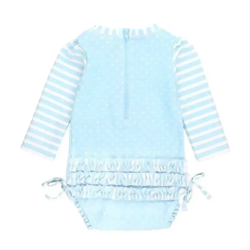 rufflebutts__tropical_bre_SKUFVF7zh2q_1.webp RuffleButts - Tropical Breeze Heart Polka Dot Manga Longa Rash Guard, Azul New