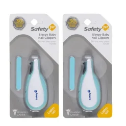 Safety 1st - Cortador de unhas para bebê sonolento com luz LED integrada, pacote com 2, as cores podem variar Fashion