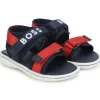 Hugo Boss Sandálias Baby - Menino com logo azul marinho e vermelho New