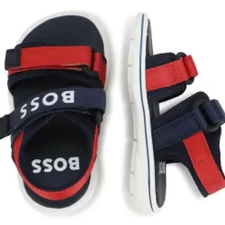 Hugo Boss Sandálias Baby - Menino com logo azul marinho e vermelho New