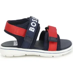 Hugo Boss Sandálias Baby - Menino com logo azul marinho e vermelho New