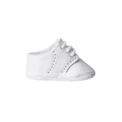 Baby Deer Sapato de berço de veado bebê sela de couro Oxford, branco Clearance