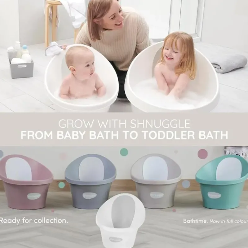 shnuggle__newborn_baby_ba_SKU3LozeRld_4.webp Shnuggle - Newborn Baby Bath With Plug, Pebble Grey New