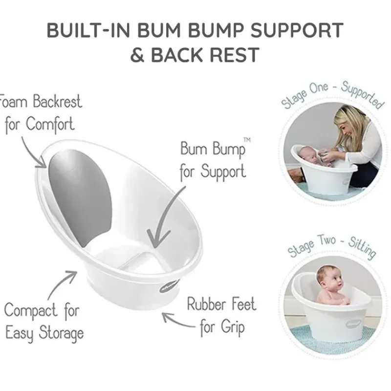 shnuggle__newborn_baby_ba_SKU3LozeRld_6.webp Shnuggle - Newborn Baby Bath With Plug, Pebble Grey New