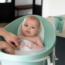 Shnuggle - Newborn Baby Bath With Plug, Eucalyptus Fashion