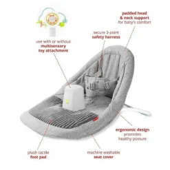 Skip Hop - Assento de chão para atividades ergonômicas para bebês para sentar na vertical, nuvem com forro prateado, cinza Discount