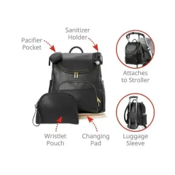 Skip Hop - Conjunto de Mochila de Fraldas 6 em 1 Evermore, Preto Best