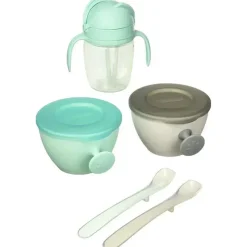Skip Hop - Conjunto de refeições para alimentação de bebês, azul-petróleo e cinza Hot