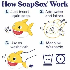 Soapsox Baby Shark - Brinquedo de banho - Esfoliante de banho Online