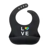 About Face Designs Sobre designs de rosto babador de bebê de silicone macio arco-íris amor, preto Sale