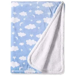 SpaSilk - cobertor de lã Velboa para meninos, azul celeste Best
