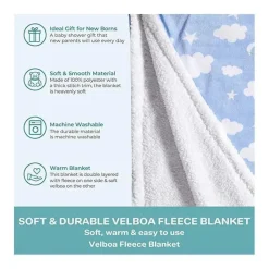 SpaSilk - cobertor de lã Velboa para meninos, azul celeste Best
