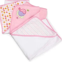 SpaSilk - conjunto de toalhas com capuz felpudo 3 unidades, peixe rosa Best