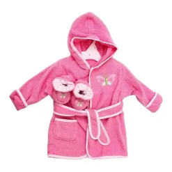 SpaSilk - Roupão Terry com botinhas, borboleta rosa Best