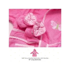 SpaSilk - Roupão Terry com botinhas, borboleta rosa Best