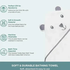 SpaSilk - Urso Toalha Animal com Capuz, Branco Clearance
