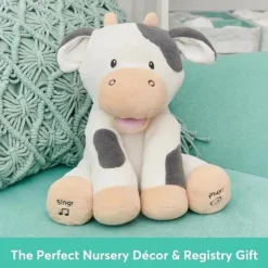 Spin Master - Baby GUND Buttermilk the Cow Pelúcia Animada, Animal Cantante, 12" New