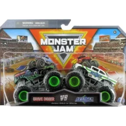 Spin Master - Monster Jam 2023 Oficial Diecast Truck 2-Pack Série 25 Grave Digger vs Global Avenger, maiores de 3 anos Hot