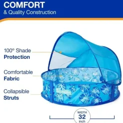 Spin Master - Piscina pop-up Swimways Elite com cobertura e maleta de transporte, para idades de 9 a 24 meses, 32, azul Best