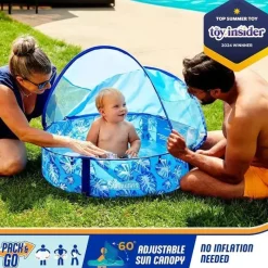 Spin Master - Piscina pop-up Swimways Elite com cobertura e maleta de transporte, para idades de 9 a 24 meses, 32, azul Best