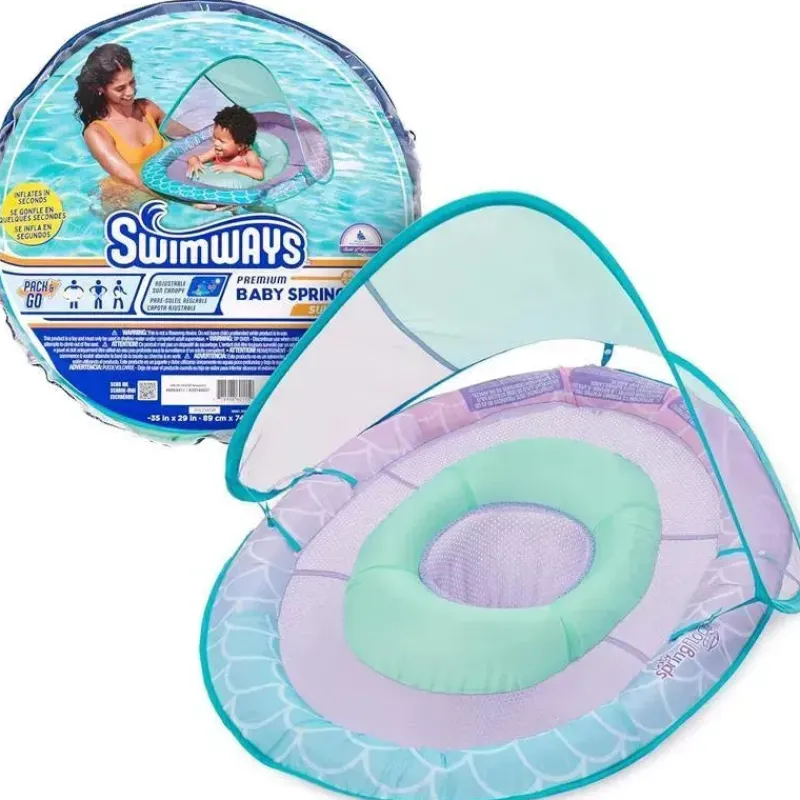 spin_master__swimways_bab_SKUcjrhiwhA_0.webp Spin Master - Swimways Baby Spring Pool Float, proteção UPF, crianças de 9 a 24 meses, sereia Fashion