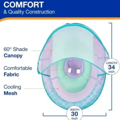 Spin Master - Swimways Baby Spring Pool Float, proteção UPF, crianças de 9 a 24 meses, sereia Fashion