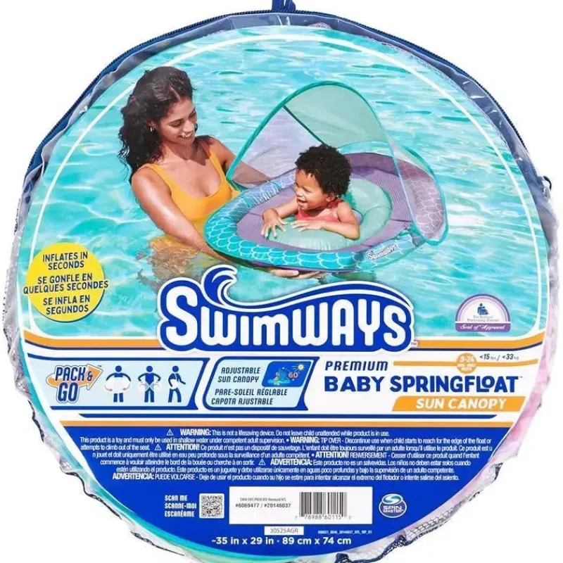 spin_master__swimways_bab_SKUcjrhiwhA_6.webp Spin Master - Swimways Baby Spring Pool Float, proteção UPF, crianças de 9 a 24 meses, sereia Fashion