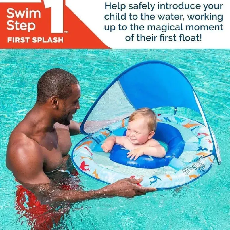 spin_master__swimways_sun_SKU3WnLn2SQ_4.webp Spin Master - Swimways Sun Canopy Inflável Bebê Flutuador de Primavera para Crianças de 9 a 24 Meses, Tubarão New