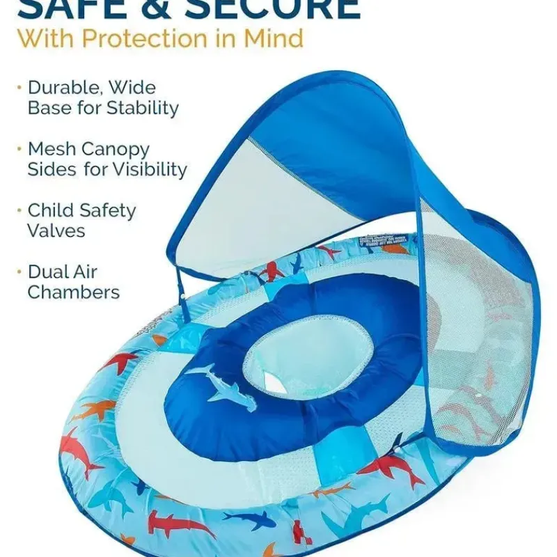 spin_master__swimways_sun_SKU3WnLn2SQ_5.webp Spin Master - Swimways Sun Canopy Inflável Bebê Flutuador de Primavera para Crianças de 9 a 24 Meses, Tubarão New