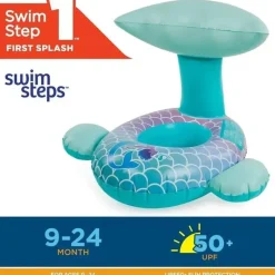 Spin Master - Swimways Sun Canopy Baby Boat, brinquedos para crianças de 9 a 24 meses, sereia Outlet