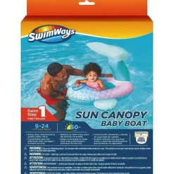 Spin Master - Swimways Sun Canopy Baby Boat, brinquedos para crianças de 9 a 24 meses, sereia Outlet