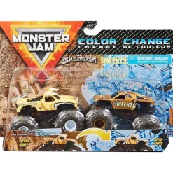 Spin Master Monster Jam, Monster Trucks Die-Cast que mudam de cor 2-Pack, 1:64 Scale Bulldozer vs Team Meents (estilos podem variar) Best