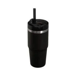 Stanley - Copo isolado a vácuo de aço inoxidável Quencher H2.0 FlowState de 14 onças, preto Hot