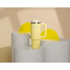 Stanley - Quencher H2.0 FlowState Copo térmico de aço inoxidável com isolamento a vácuo, 30 oz, Pomelo Fashion