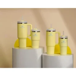 Stanley - Quencher H2.0 FlowState Copo térmico de aço inoxidável com isolamento a vácuo, 30 oz, Pomelo Fashion
