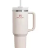 Stanley - Quencher H2.0 FlowState Copo térmico de aço inoxidável com isolamento a vácuo, 40 oz, quartzo rosa Fashion