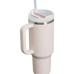 Stanley - Quencher H2.0 FlowState Copo térmico de aço inoxidável com isolamento a vácuo, 40 oz, quartzo rosa Fashion