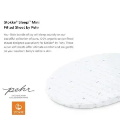 Stokke - Lençol com elástico Sleepi Mini da Pehr, Rainbow Alphabet Lines Outlet